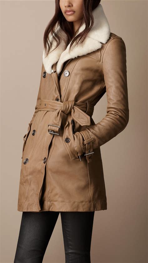 burberry shearling jacket women's|burberry shearling collar jacket.